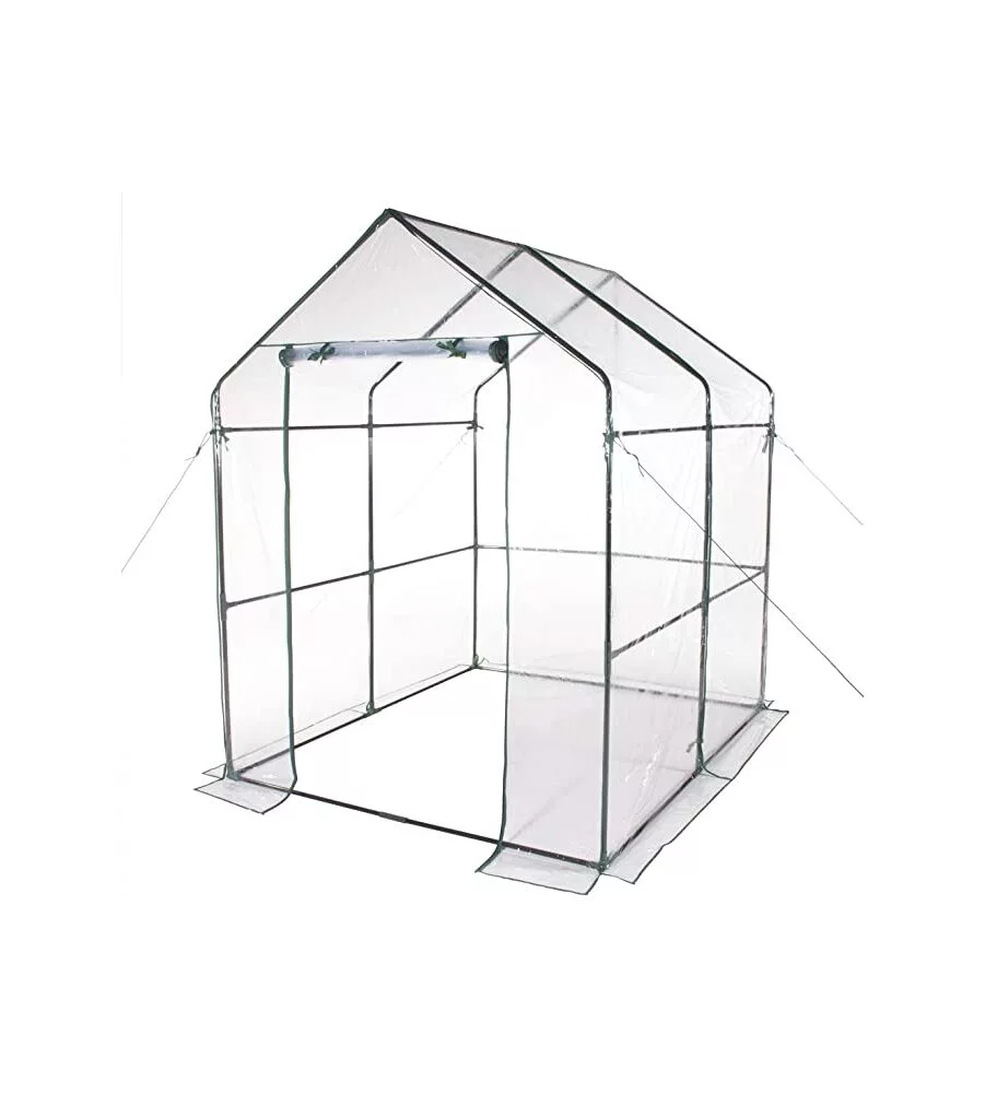 SERRA A CASETTA  CON TELO PVC SENZA RIPIANI - 140x140x197 CM - VERDELOOK